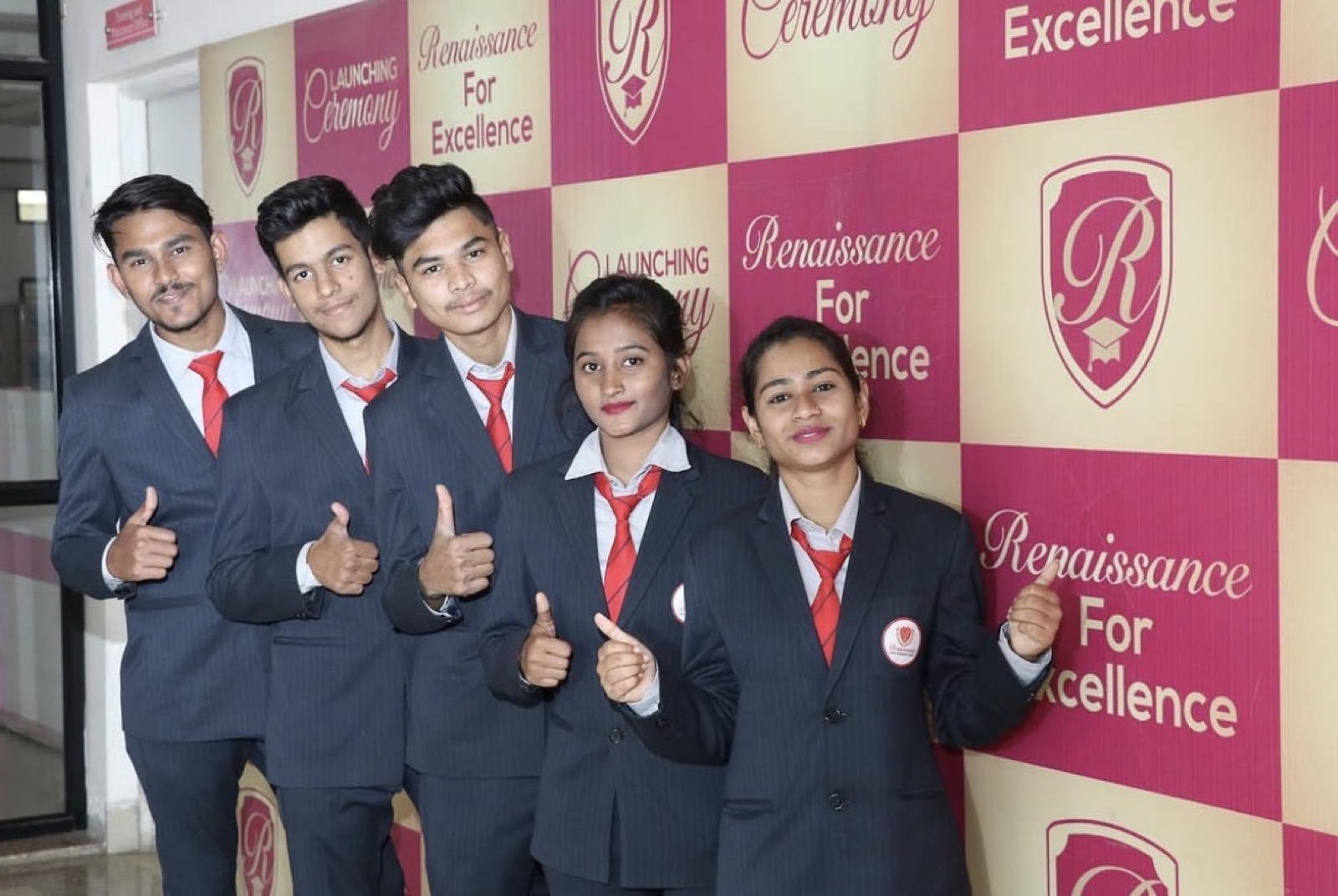 Renaissance students in formal college uniform