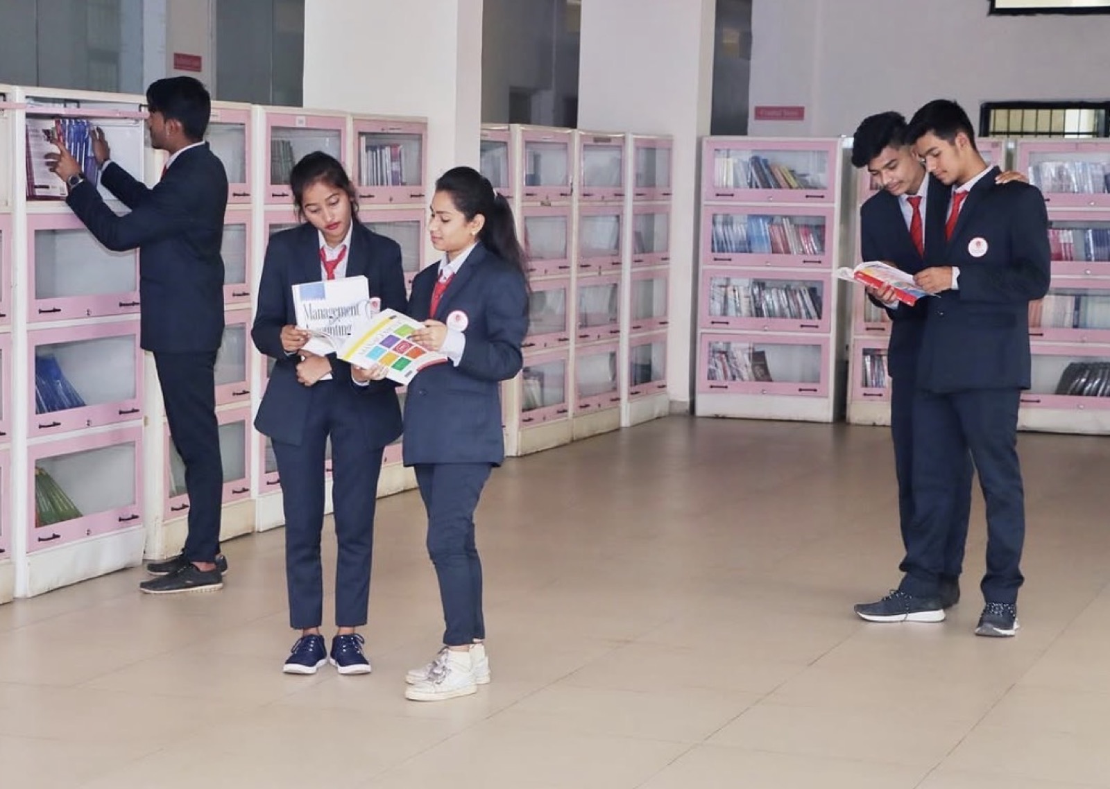 Renaissance students reading in the E-Library