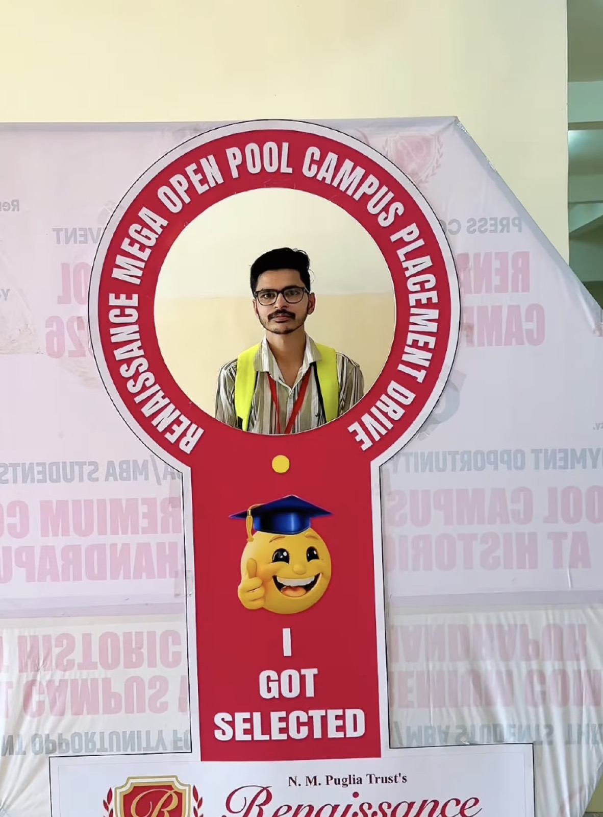 Student selected at Renaissance Mega Open Pool Campus Placement Drive 2026