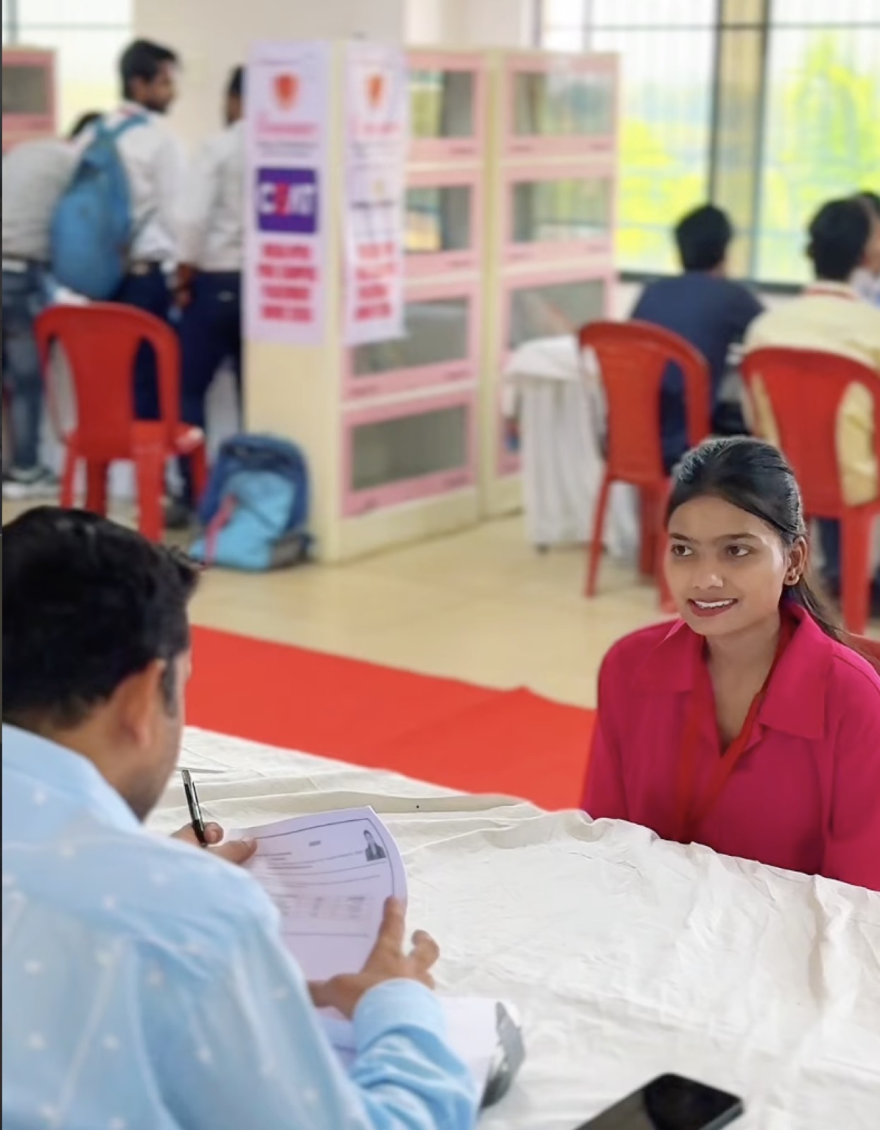 Student interview at Renaissance Mega Open Pool Campus Placement Drive 2026
